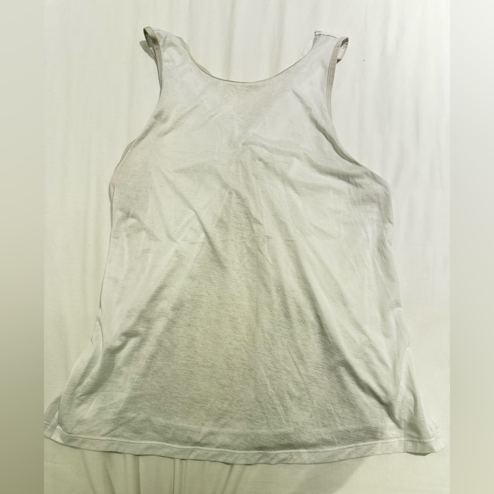 lululemon athletica White and grey Tank Top- very lightweight fabric